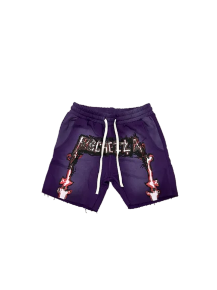 Chezza Bones Dyed Sweat Shorts (Purple)