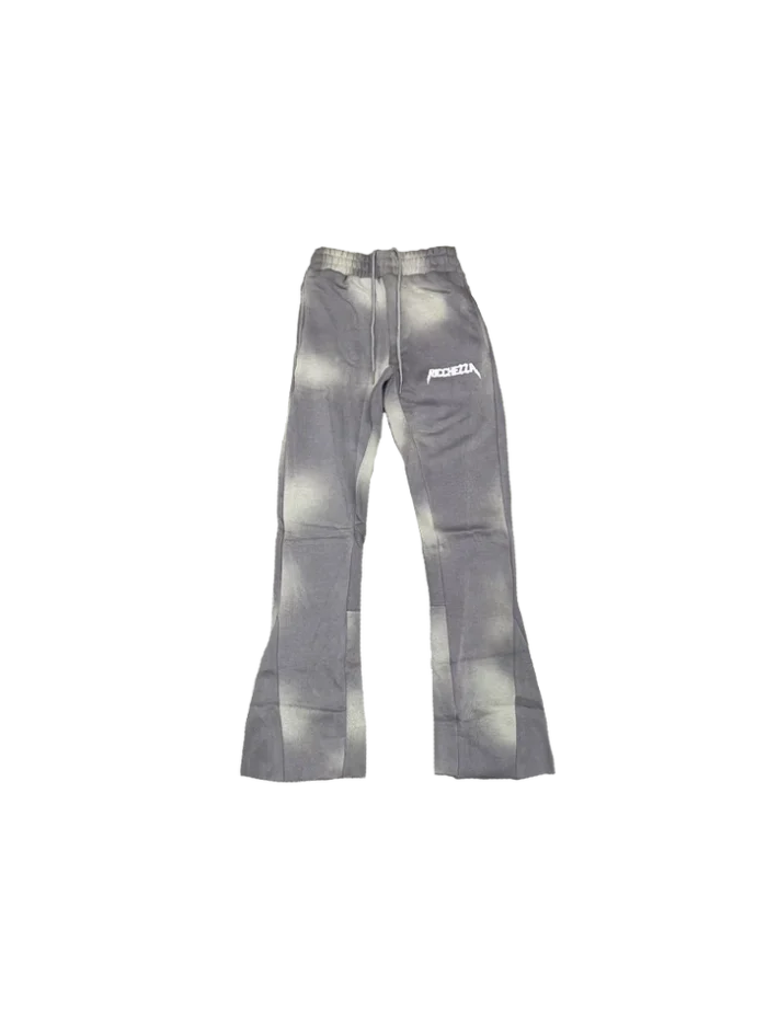 Chezza Clouded Flared Sweat Pants (Grey)