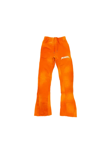 Chezza Clouded Flared Sweat Pants (Orange)