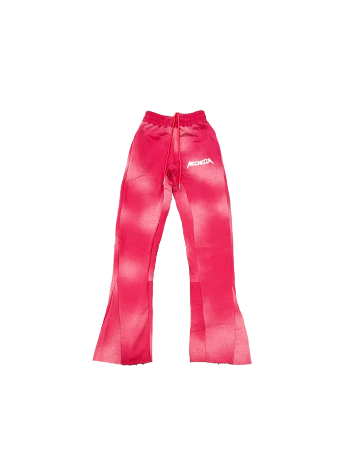 Chezza Clouded Flared Sweat Pants (Pink)