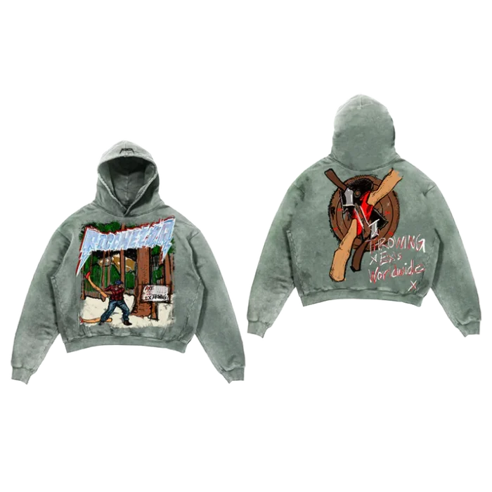 "Throwin Exes" Pullover Dyed Hoodie